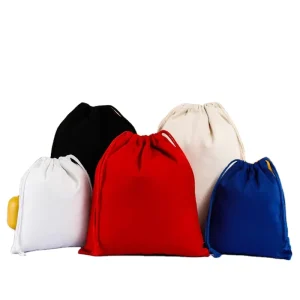 Cotton Drawstring Bag Packaging Canvas Bag with Custom Logo Design Printed Large Canvas Drawstring Laundry Bag