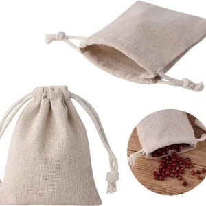 Cotton Fabric Drawstring Drawstring Bag Drawstring Gift Packaging Bag Grain Storage Bag Cotton and Linen Small Cloth Bag