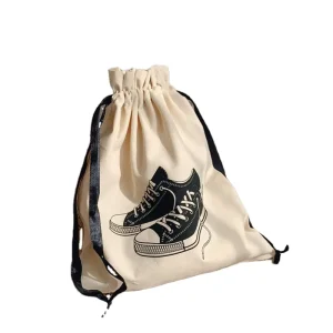 Cotton Shoes Apparel Hat Packaging Bags White Drawstring 100% Cotton Shoes Dust Cover Bag