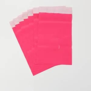 Courier Pink Plastic Bags Red Polyethylene Mailing Bag with Printable Logo Red Poly Bag 12.5 in X 12.5 in Sealable