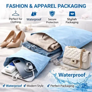 Cream Blue Custom Poly Mailer Bags Shipping Bags for Clothing Waterproof Eco Friendly Packaging for Apparel