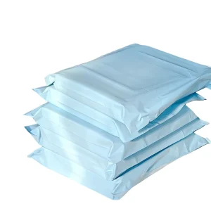 Cream Blue Poly 12 mil Thickened Waterproof Self Sealing Express Bag for Airplane Clothing Packaging