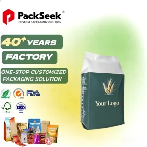 Custom 1kg 2.5kg 5kg Food Mylar Pouch Flour Packaging Gusset Plastic Bag for 1kg Wheatmeal Package