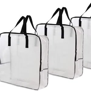 Custom Bedding Packaging clear Pvc Plastic Zipper Bag Quilt Pillow Blanket