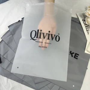 Custom Black Clothes T Shirt Plastic Packing Bags Resealable Ziplock Bags Glossy Frosted Zip Seal Custom Clothing Ziplock Bag