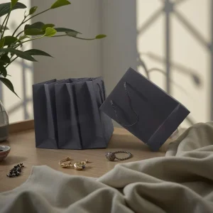 Custom Black Paper Bags With Logo Bag Packaging Clothing 260 X120 X310 Luxury Thank You Jewelry and