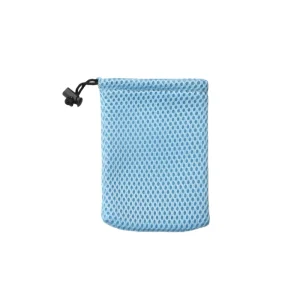 Custom Blue Nylon Mesh Drawstring Bag Pouch Eco Friendly Recycled Polyester for Packaging