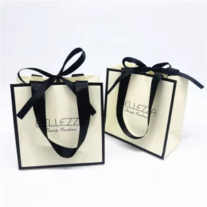 Custom Branded logo Color Printing Durable Recyclable Boutique Retail Paper Bag Packaging