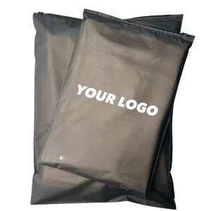 Custom Clothes Packaging Zip Lock Bag Matt Black Frosted PVC PE Plastic Clothing Ziplock Zipper Bag With Logo