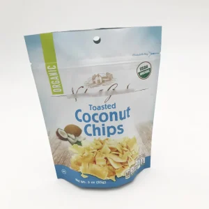Custom Coconut Plastic Packaging Bag for Dried Fruit Mango Banana Chips Snacks Zip Lock Silver Food Mylar Bag With Zipper