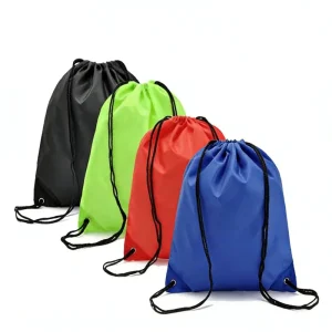 Custom Colorful Pouch Portable Football Shoe Storage Bags Polyester Drawstring Backpack with Double Straps