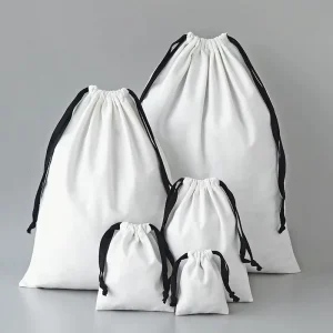 Custom Cotton Canvas Small Muslin Drawstring Bag Gift Earing Ring Jewelry Packaging Dust Drawstring Bag Jewelry Pouch With Logo