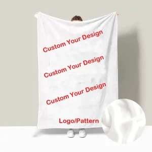 Custom Design Blanket with Flannel Fleece Soft Throw Print Logo Pattern Bedding Sets Sofa Pillow for Festival Gift