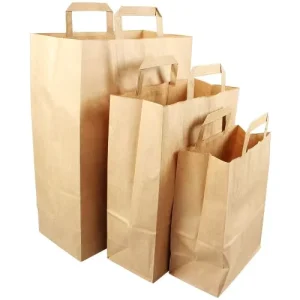 Custom Design Personalized Kraft Paper Bags Logo Printed Gift Packaging Handle Bags for Shopping and Food Delivery