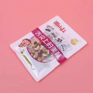 Custom Design Plastic Zipper Bag with Window Resealable Zip Lock Bag for Food Gift Packaging