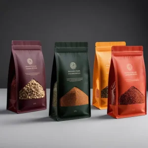 Custom Design Printed Matte Food Turmeric Ginger Spice Packaging Smell Proof Mylar Bags Aluminum Foil Zip Lock Stand Up Pouch