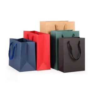 Custom Design Printing Logo Coated Paper Clothes Gift Packaging Shopping Bags Cotton Rope Handle Embossed Supermarket Promotion