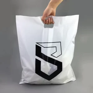 Custom Die Cut Printed Merchandise Punch Clear Plastic Shopper LDPE HDPE Handle Bag