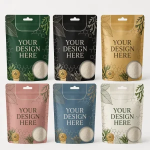 Custom Digital Print Resealable Plastic Doypack Hang Hole High Barrier Marine Collagen Peptide Powder Bag Supplement Packaging