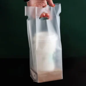 Custom Disposable Single Double Four Cups Boba Tea Cup Holder Bags Coffee Bubble Tea Stand up Pouch Plastic Packaging Bag