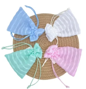 Custom Drawstring Polyester Gift Bags Candy Present Packaging