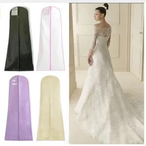 Custom Dress Bridal Gown Protector Non Woven Case Dust Proof Cover Wedding Dress Garment Packing Bag for Long Clothes