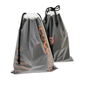 Custom Eco Friendly Drawstring Bag Frosted Plastic Packaging Bags for Clothes and Shoes Plastic Drawstring Packaging Bags