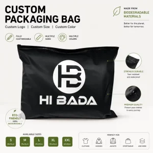 Custom Logo Clothing Zipper Bags Compostable Biodegradable Garment Packaging Bag