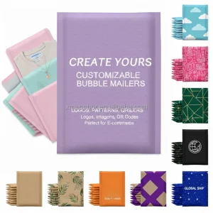 Custom Eco Friendly Poly Bubble Envelopes Polymailers Packaging Shipping Mailers Mail Mailing Bags With Logo Wrap Padded