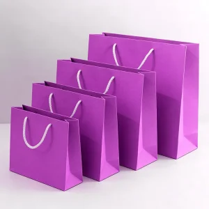 Custom Eco Friendly Reusable Classic Kraft Paper Gift Bags for Clothing Scarves Fashion Apparel Packaging Foil Stamping
