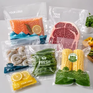 Custom Embossed Nylon Vacuum Bag PA PE 7 Layer Food Grade Heat Seal Clear For Meat Fish 8×12 10×15