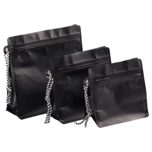 Custom Flat Bottom Stand Up Pouch Coffee Bean Storage Packaging Bag Self Sealing Aluminium Bags For Coffee With Valve