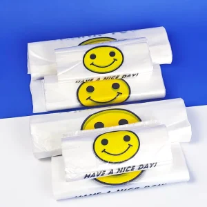 Custom For Face PE Vest Bag With Recyclable Material For Household And Supermarket Use Pleated Sides For Takeout Packaging