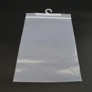 Custom Frosted Printing Logo Plastic Hook Zipper Bag Tshirt Packing Clothings Ziplock Plastic Packaging Bags for Clothing