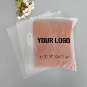 Custom Gravure Printed Recyclable Frosted PE Plastic Zipper Bags with Logo 100pcs MOQ for Clothing Packaging