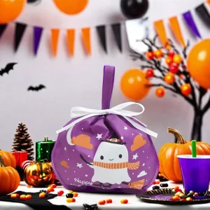 Custom Halloween Party Gift Packaging Bags Fashion Design Non Woven Plastic Custom Pouch