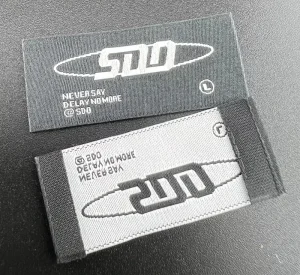 Custom High Density Woven Labels Embossed Labels for Tops Pants Dresses Bags