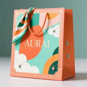 Custom High-End Color Printed Paper Bags with Durable Handles