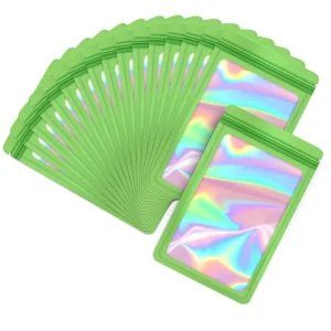 Custom Holographic Ziplock Packaging Small Zipper Lock Mylar Hologram Bags