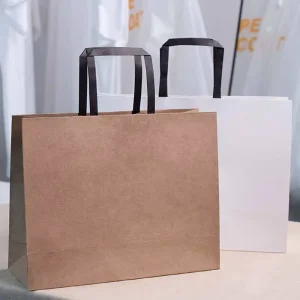 Custom Kraft Paper Bags Recyclable Offset Printed Premium Paper Bag for Packaging Any Size for Promotions