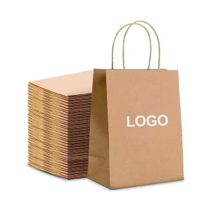 Custom Kraft Paper Bags Reusable Handbag Plain Gift Bulk Lamination Printing for Pillow