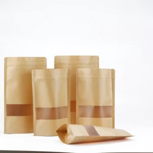 Custom Kraft Pouch Low MOQ Stand up Paper Zipper Bag for Pet Food Bags Sealing