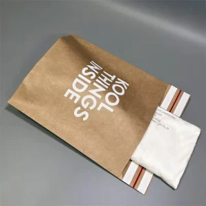 Custom LOGO Customized Biodegradable Brown Bags Printing White Logo for Packaging Shipping Custom Printed Kraft Paper Mailer Bag