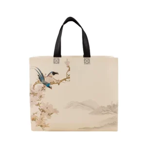 Custom Laminated Nonwoven Recyclable Tote Bags Printed with Logo Design Letter Pattern Promotional Shopping Packaging Bags