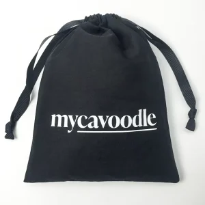 Custom Large All Black Eco Friendly Cotton Canvas Fashion Handbag Pouch Drawstring Lady Dress Shoe Storage Dust Bag
