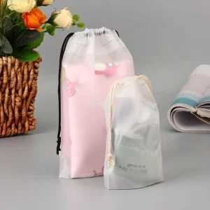 Custom Large Eco Friendly Drawstring Bag Plastic Frosted Bags Packaging Poly Bag for Clothes