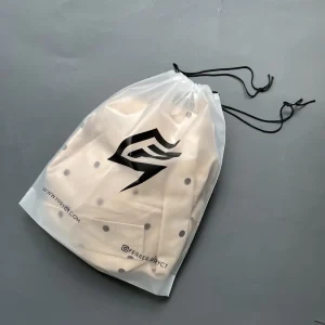 Custom Large Plastic Drawstring Bag with Custom Printed Logo PE Plastic Frosted Bags Pouch Gift Packaging Poly Bag for Clothes