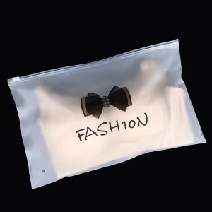 Custom Logo Biodegradable Heat Seal Ziplock Packaging Bags Matte Frosted PE for Apparel T Shirts Swimwear Socks Shoes