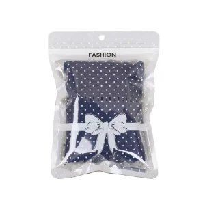Custom Logo Clear Front Hanging Zipper Poly Bags with Hole Reusable Plastic Apparel Packaging for Clothing Socks Underwear