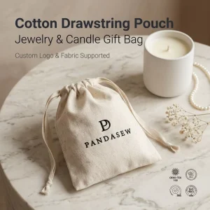 Custom Logo Cotton Drawstring Bag Double Canvas Pouch Washable Dustproof Reusable Gift Storage Dust Bag for Shoes Clothing
